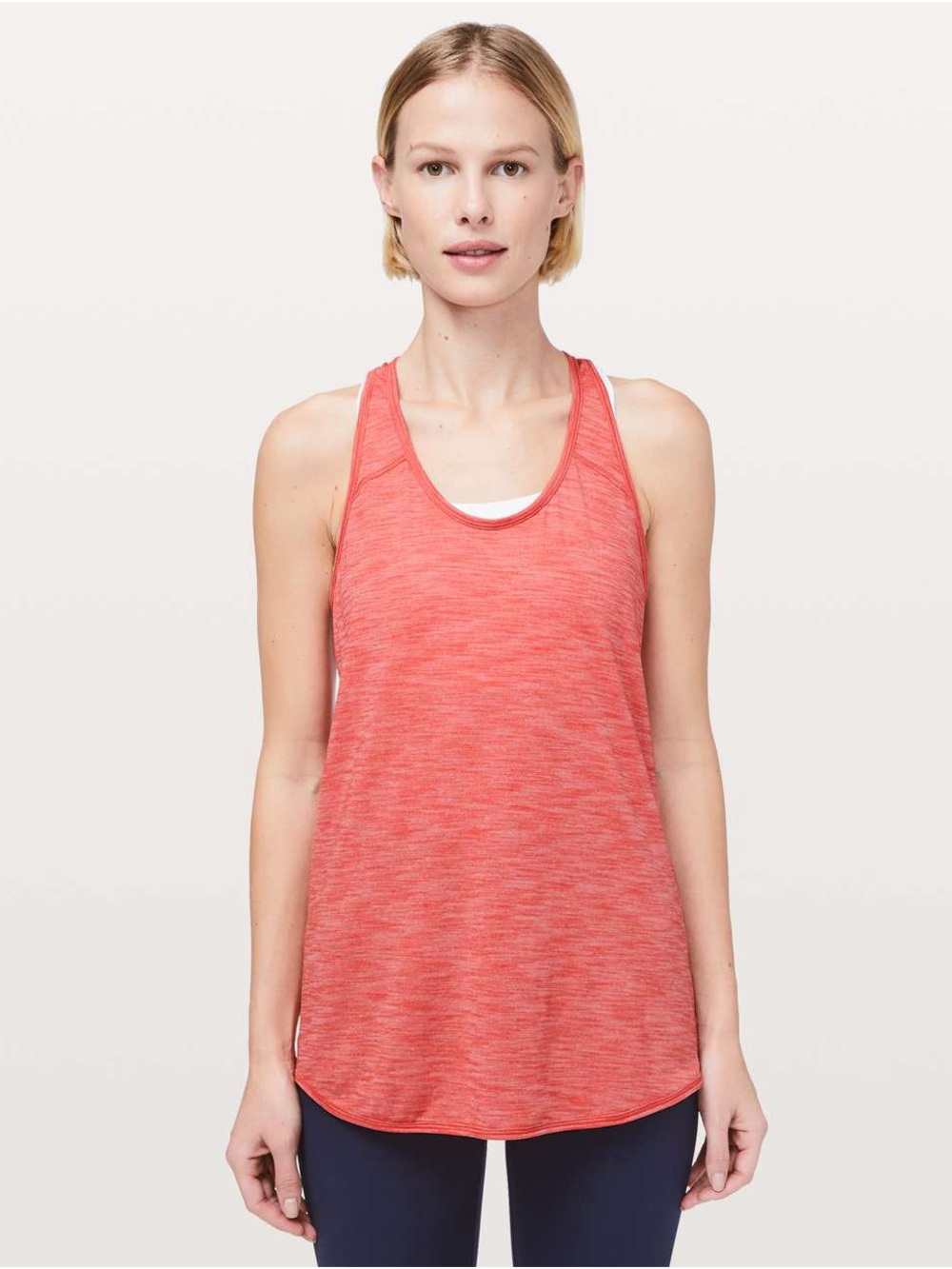 Lululemon Essential Tank in Heathered Poppy Coral Racerback Tank